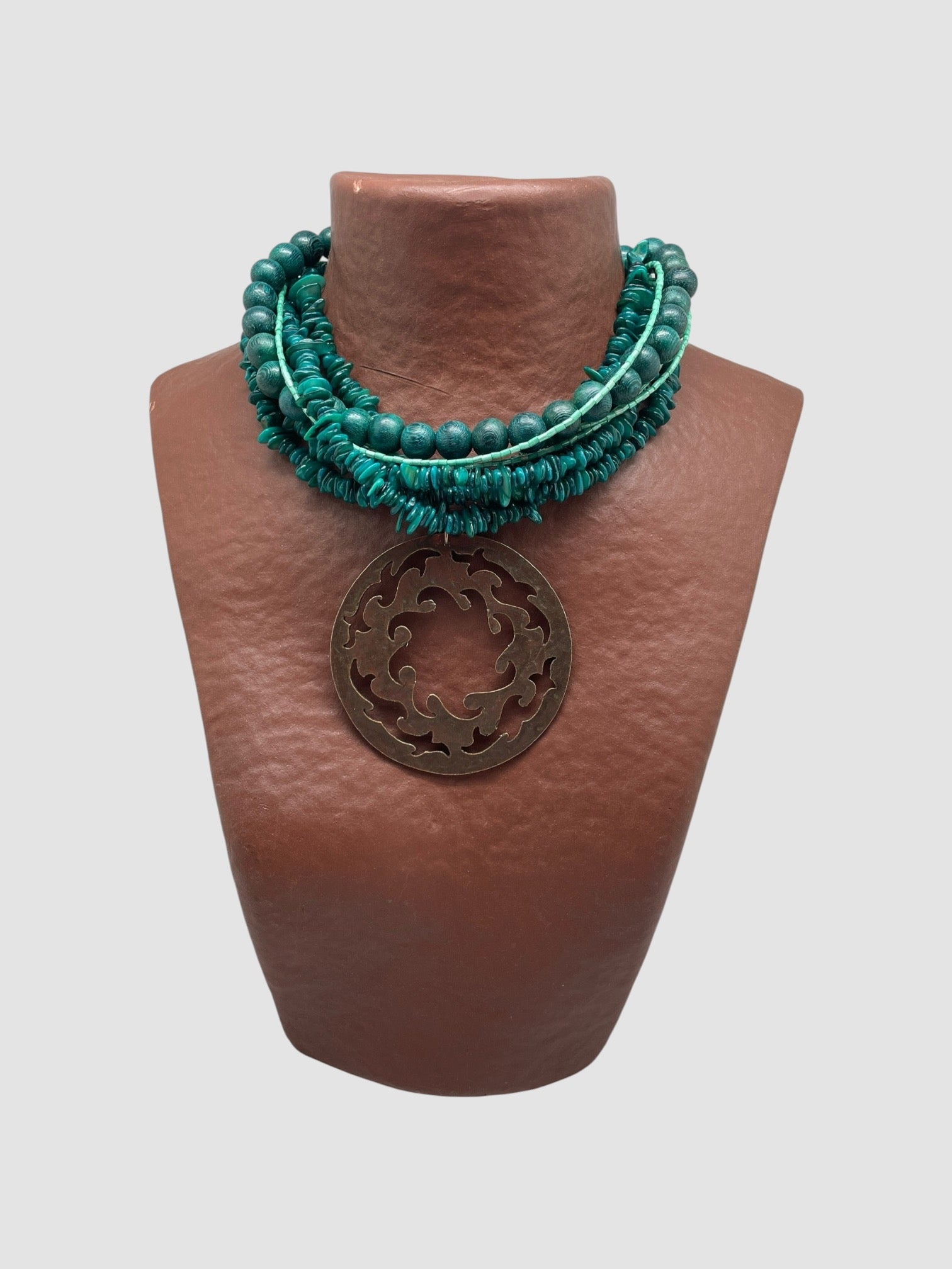 COLLIER CHINE VERT